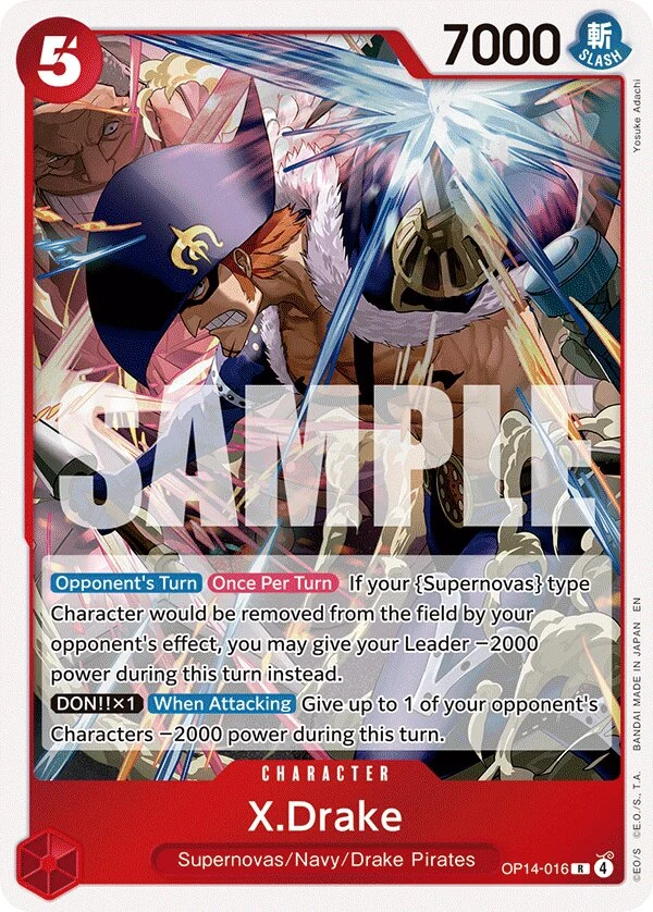 Carte One Piece anglaise X.Drake OP14-016 R