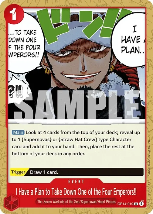 Carte One Piece anglaise OP14-019 I Have a Plan to Take Down One of the Four Emperors!!