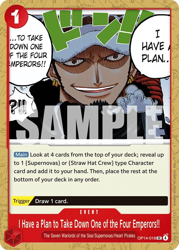 Carte One Piece anglaise I Have a Plan to Take Down One of the Four Emperors!! OP14-019 UC