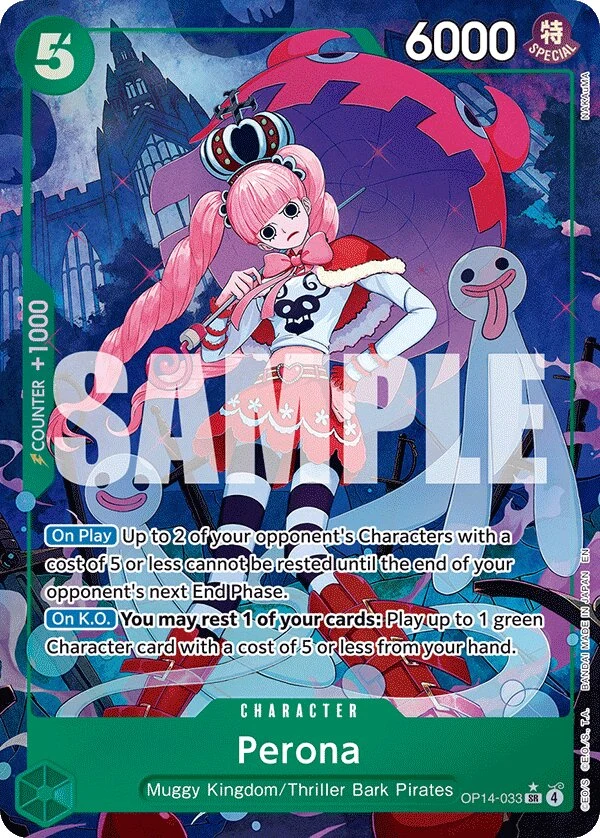 Carte One Piece anglaise Perona OP14-033 SR