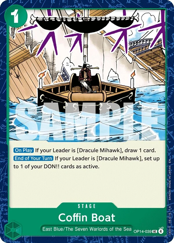 Carte One Piece anglaise Coffin Boat OP14-039 UC