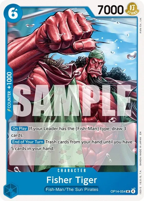 Carte One Piece anglaise OP14-054 Fisher Tiger