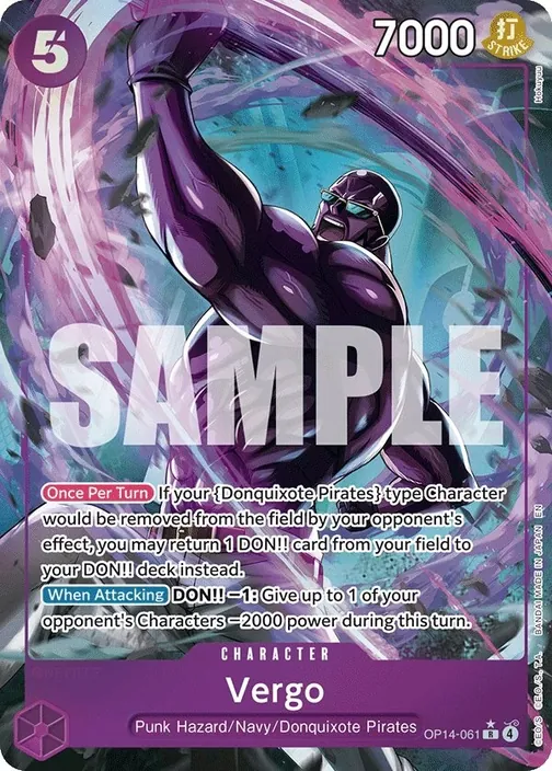 Carte One Piece anglaise OP14-061 Vergo (version 2)
