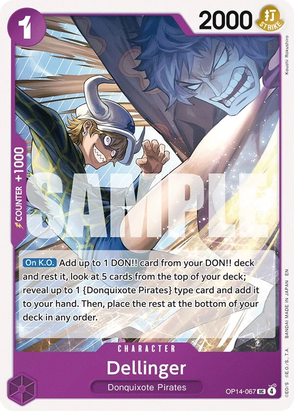 Carte One Piece anglaise Dellinger OP14-067 UC