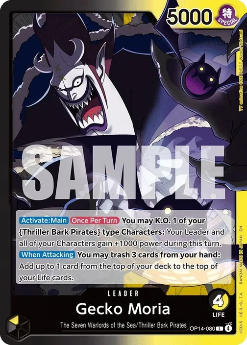 Carte One Piece anglaise OP14-080 Gecko Moria