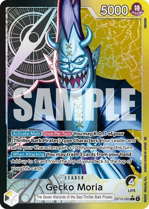 Carte One Piece anglaise OP14-080 Gecko Moria (version 2)