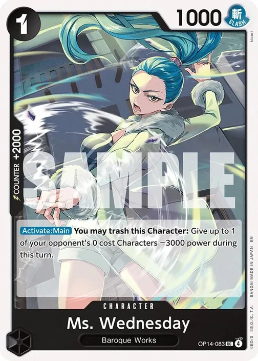 Carte One Piece anglaise OP14-083 Ms. Wednesday
