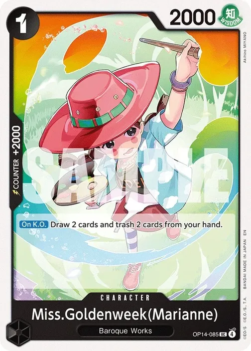 Carte One Piece anglaise OP14-085 Miss.Goldenweek(Marianne)