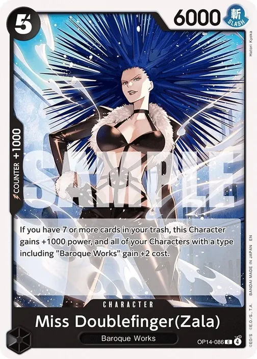 Carte One Piece anglaise OP14-086 Miss Doublefinger(Zala)