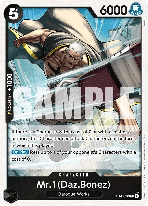 Carte One Piece anglaise Mr.1(Daz.Bonez) OP14-090 R