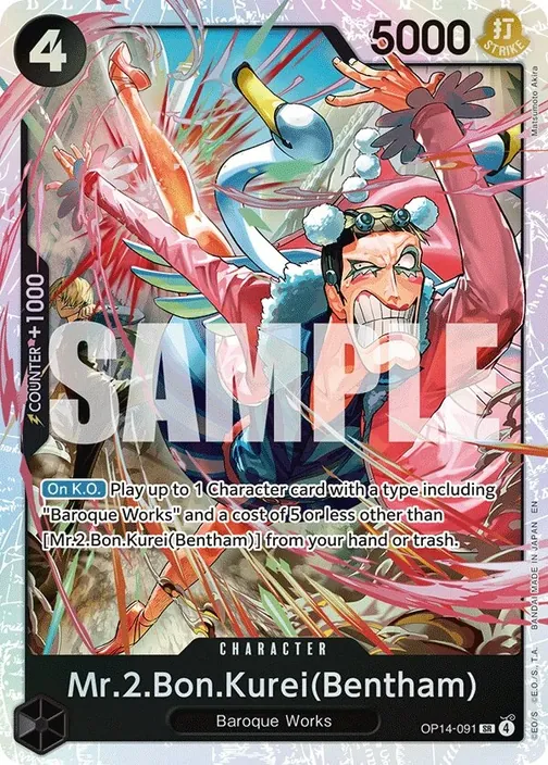 Carte One Piece anglaise OP14-091 Mr.2.Bon.Kurei(Bentham)