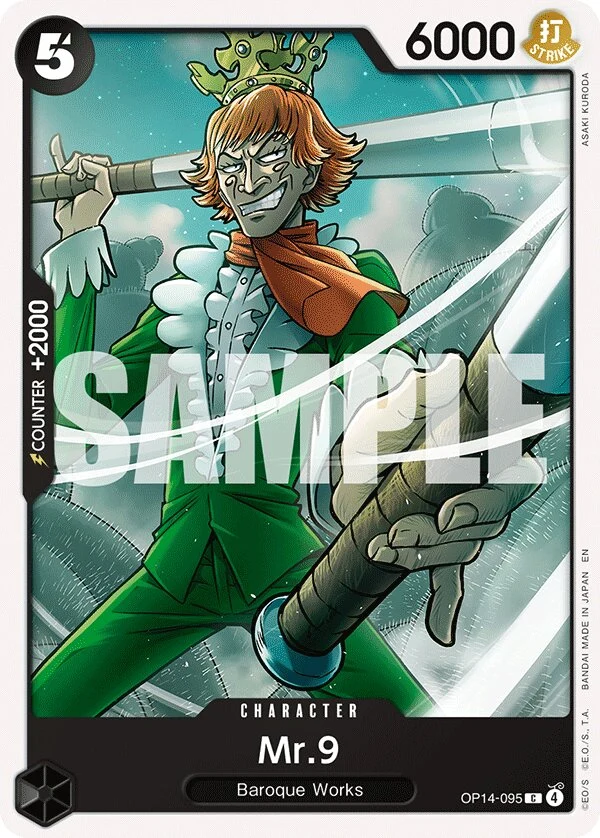 Carte One Piece anglaise Mr.9 OP14-095 C