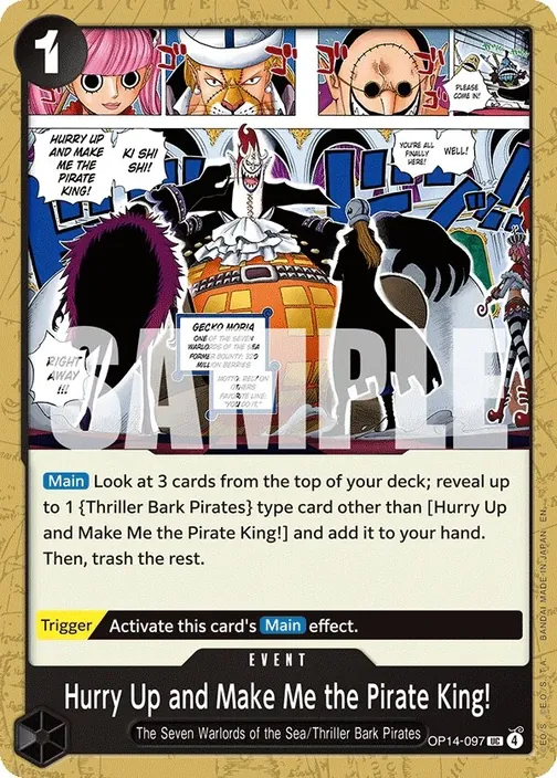 Carte One Piece anglaise OP14-097 Hurry Up and Make Me the Pirate King!