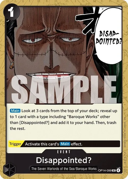 Carte One Piece anglaise OP14-099 Disappointed?