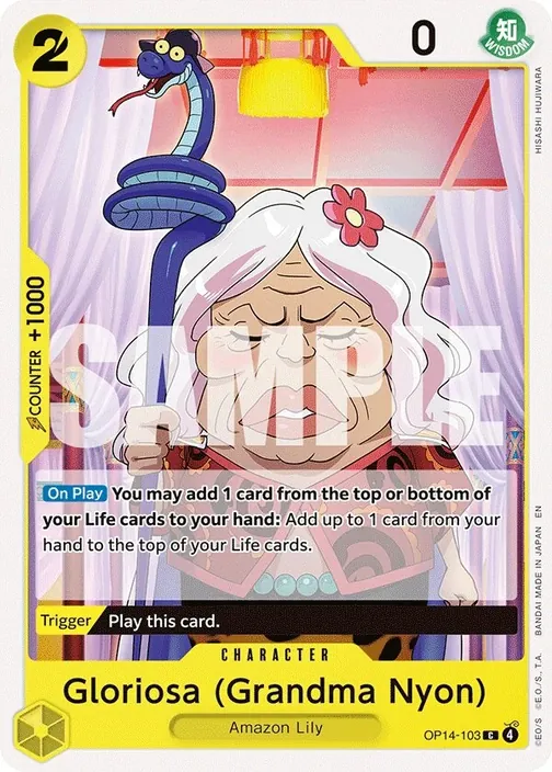 Carte One Piece anglaise OP14-103 Gloriosa (Grandma Nyon)
