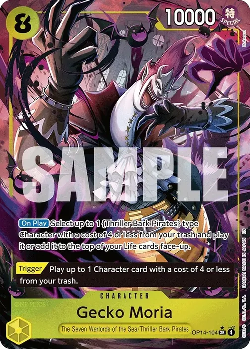 Carte One Piece anglaise OP14-104 Gecko Moria (version 2)