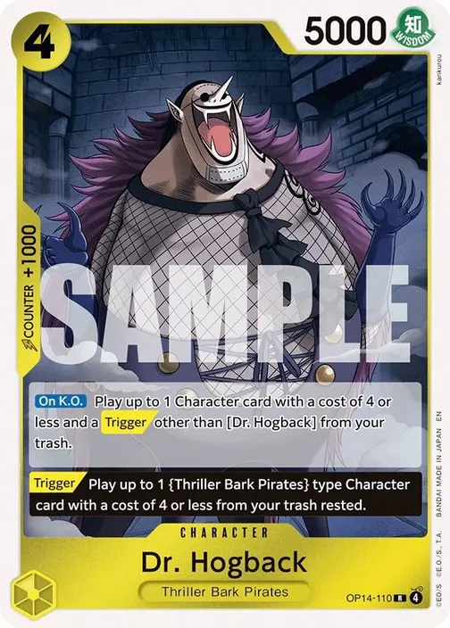Carte One Piece anglaise OP14-110 Dr. Hogback
