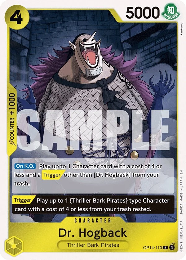 Carte One Piece anglaise Dr. Hogback OP14-110 R