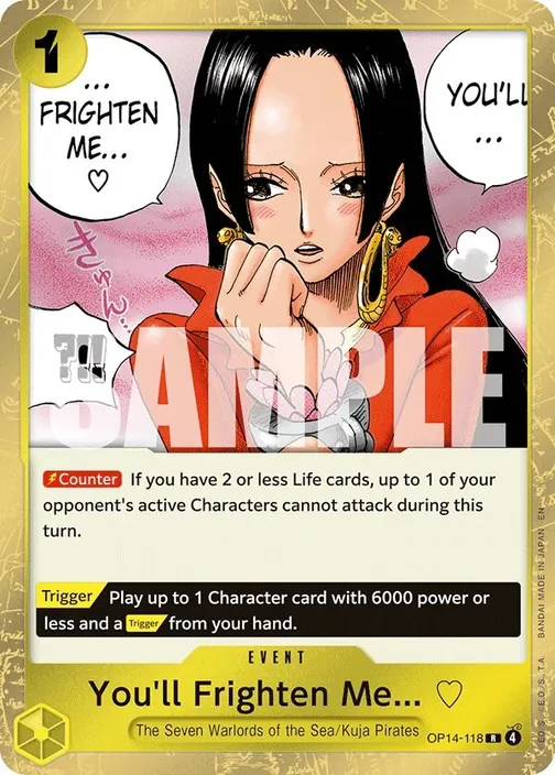 Carte One Piece anglaise OP14-118 You'll Frighten Me... ♡