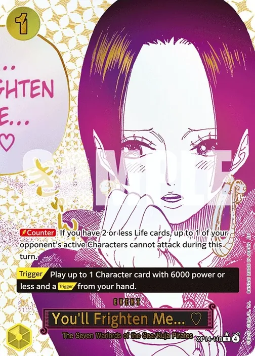 Carte One Piece anglaise OP14-118 You'll Frighten Me... ♡ (version 2)