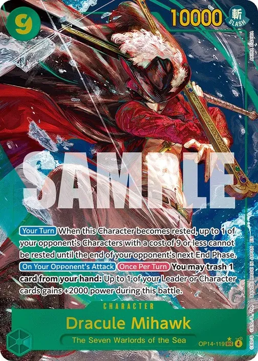 Carte One Piece anglaise OP14-119 Dracule Mihawk (version 2)