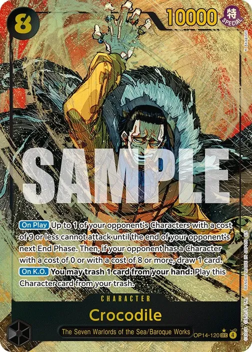 Carte One Piece anglaise OP14-120 Crocodile (version 2)