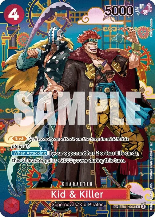 Carte One Piece anglaise EB01-003 Kid & Killer