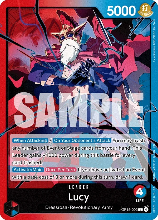 Carte One Piece anglaise Lucy OP15-002 L