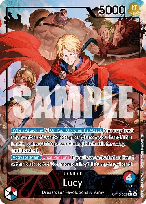 Carte One Piece anglaise OP15-002 Lucy (version 2)