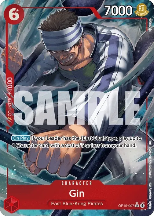 Carte One Piece anglaise OP15-007 Gin (version 2)