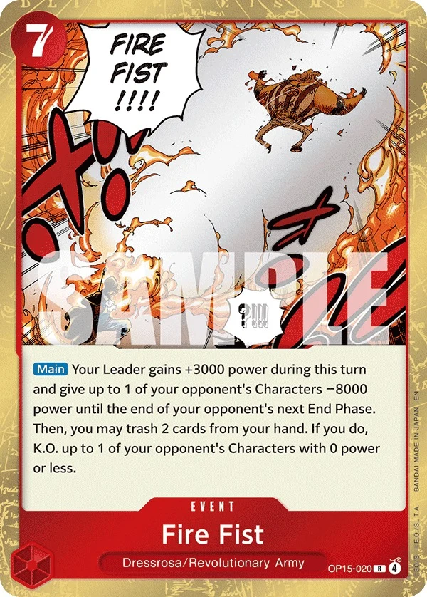 Carte One Piece anglaise Fire Fist OP15-020 R