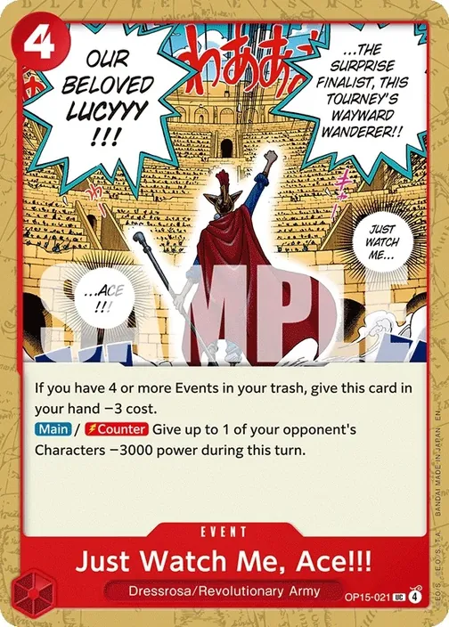Carte One Piece anglaise OP15-021 Just Watch Me, Ace!!!