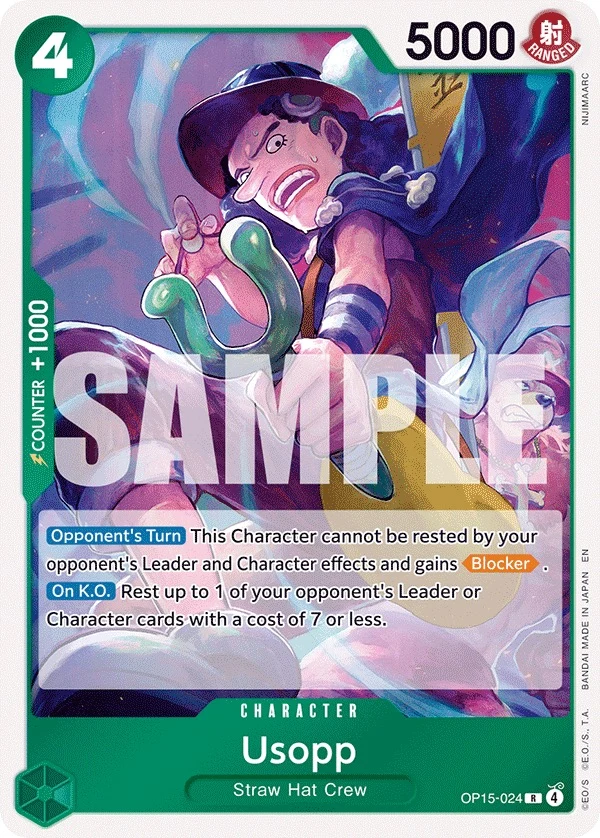 Carte One Piece anglaise Usopp OP15-024 R