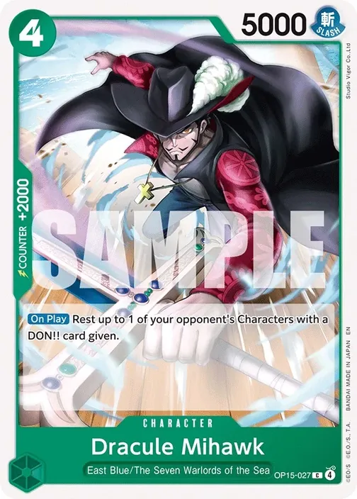 Carte One Piece anglaise OP15-027 Dracule Mihawk