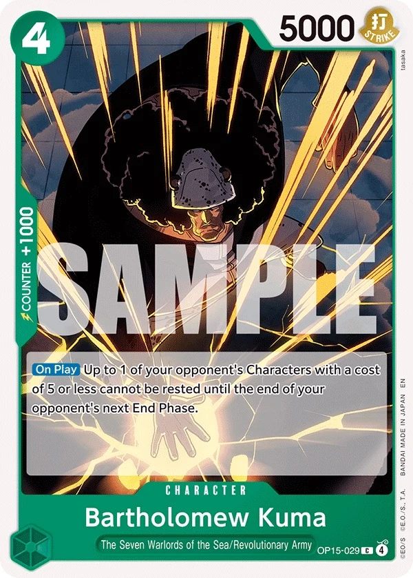Carte One Piece anglaise Bartholomew Kuma OP15-029 C