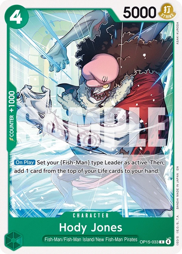 Carte One Piece anglaise Hody Jones OP15-033 C