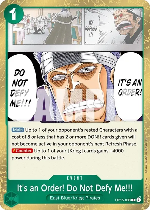 Carte One Piece anglaise OP15-038 It's an Order! Do Not Defy Me!!!
