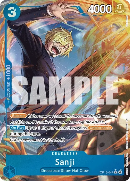 Carte One Piece anglaise OP15-047 Sanji (version 2)