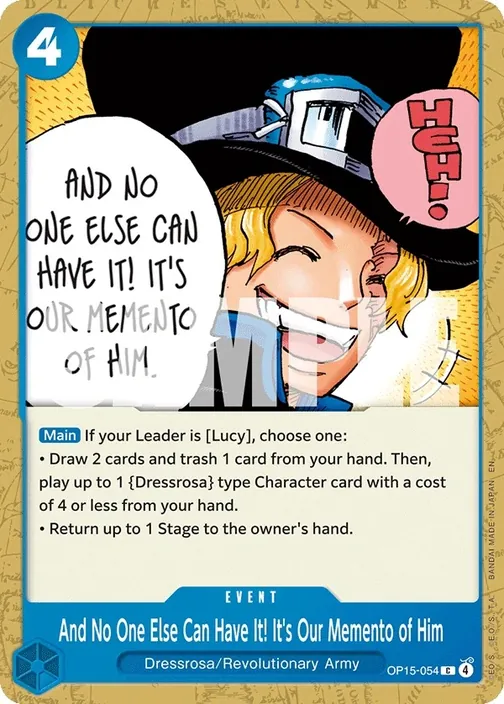 Carte One Piece anglaise OP15-054 And No One Else Can Have It! It's Our Memento of Him