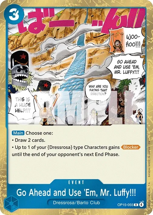 Carte One Piece anglaise OP15-055 Go Ahead and Use 'Em, Mr. Luffy!!!
