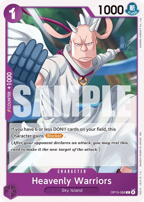 Carte One Piece anglaise Heavenly Warriors OP15-068 C