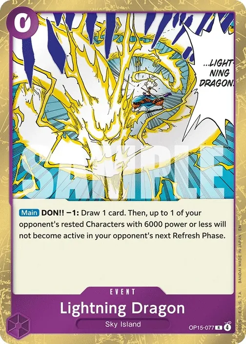 Carte One Piece anglaise OP15-077 Lightning Dragon