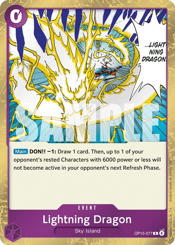 Carte One Piece anglaise Lightning Dragon OP15-077 R