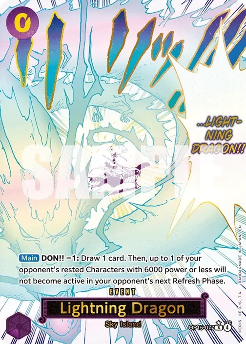 Carte One Piece anglaise OP15-077 Lightning Dragon (version 2)