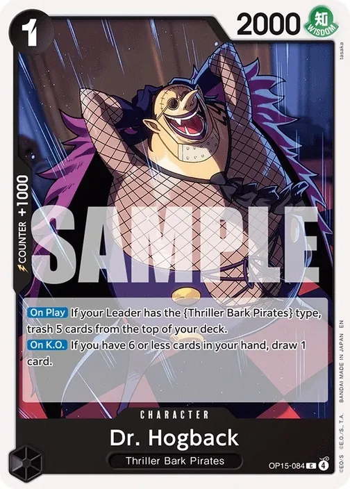 Carte One Piece anglaise OP15-084 Dr. Hogback