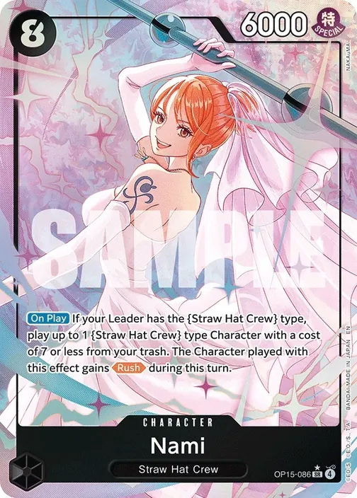 Carte One Piece anglaise OP15-086 Nami (version 2)