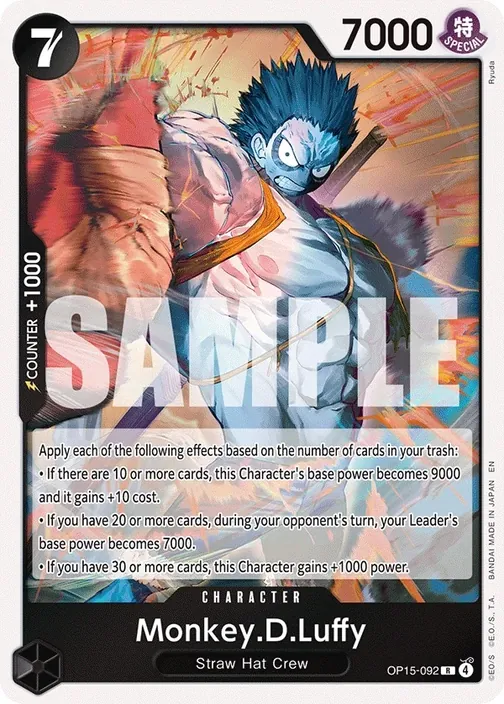 Carte One Piece anglaise OP15-092 Monkey.D.Luffy