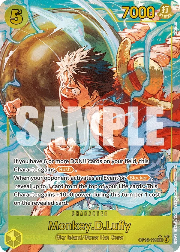 Carte One Piece anglaise Monkey.D.Luffy OP15-119 SEC