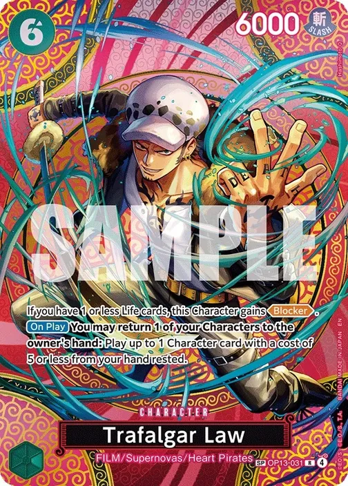 Carte One Piece anglaise OP13-031 Trafalgar Law