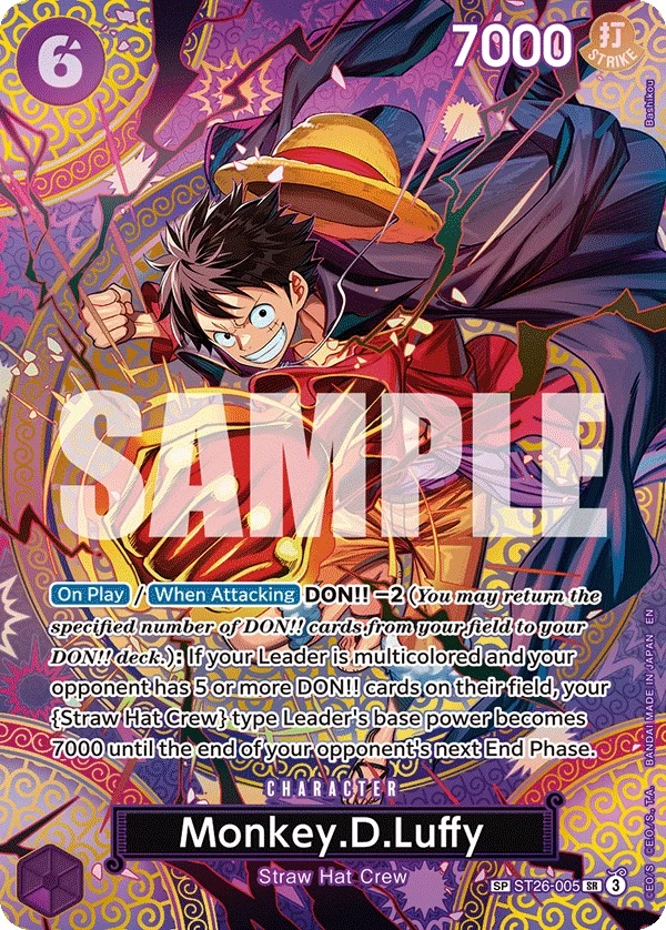 Carte One Piece anglaise Monkey.D.Luffy ST26-005 SP